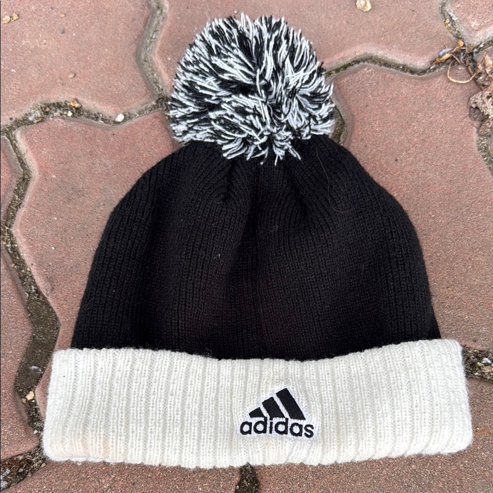 Adidas Black and White Beanie